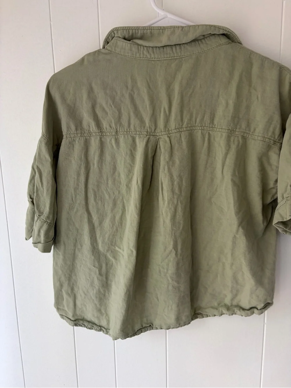 Zara sage green linen shirt small